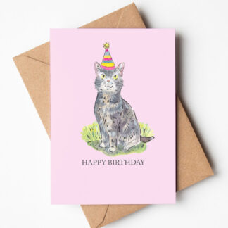 Basil the Birthday Cat Greetings Card