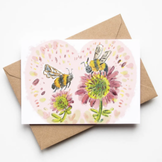 Bumblebees Blank Greetings Card