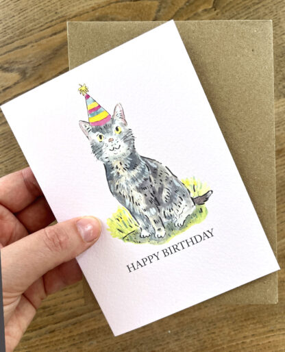 Basil the Birthday Cat Greetings Card - Image 3