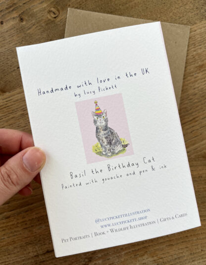 Basil the Birthday Cat Greetings Card - Image 4