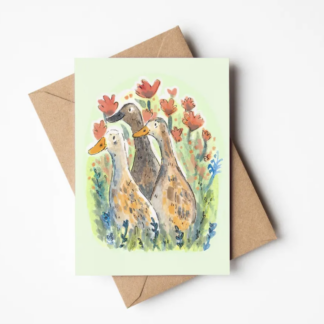Runner Ducks Blank Greetings Card