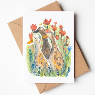 Runner Ducks Blank Greetings Card