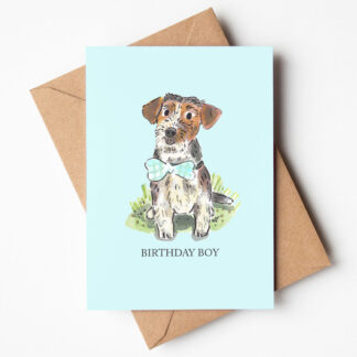 Birthday Boy Ted the Terrier Greetings Card