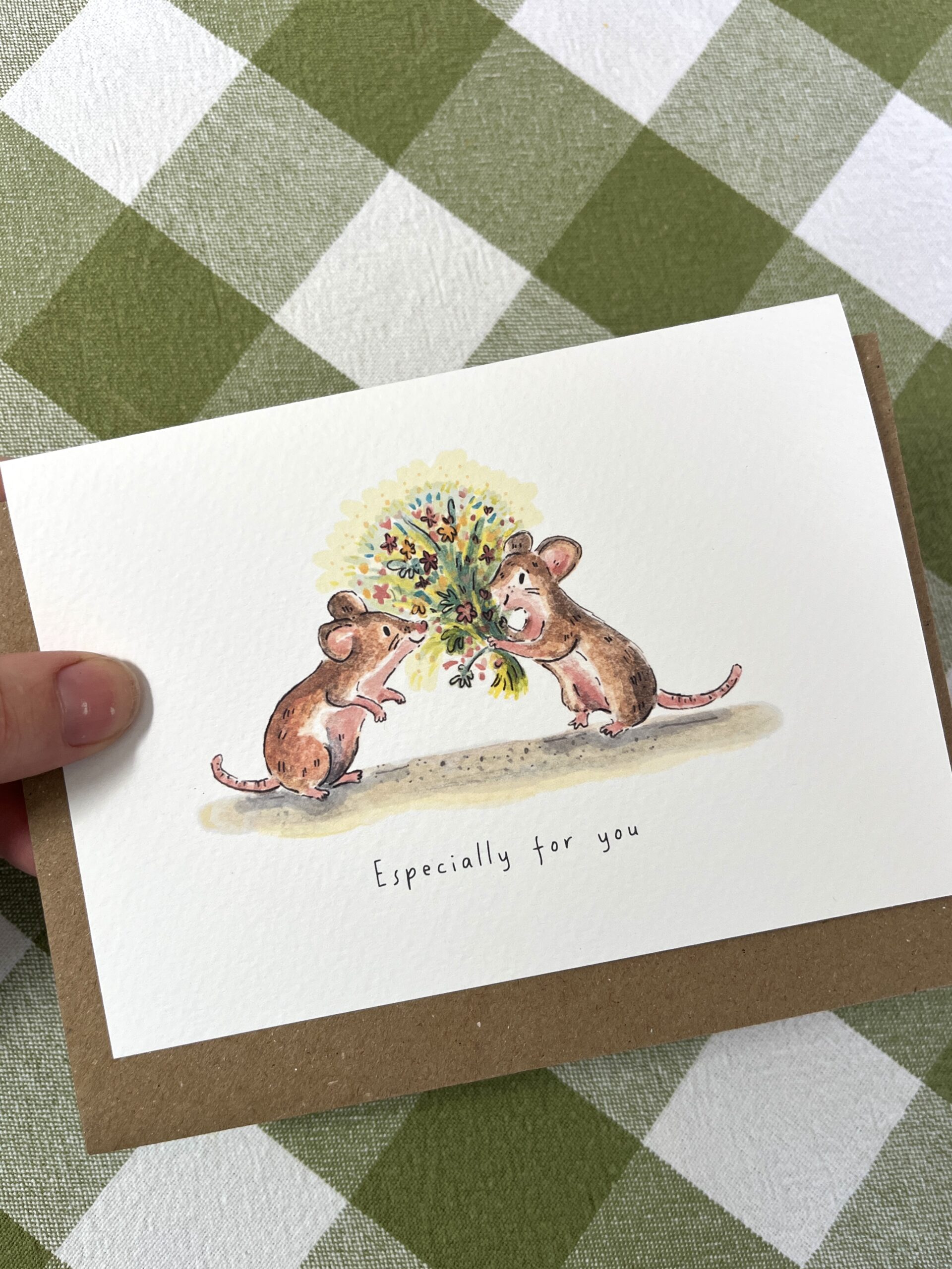 Mice and Flowers Greetings Card - Image 2