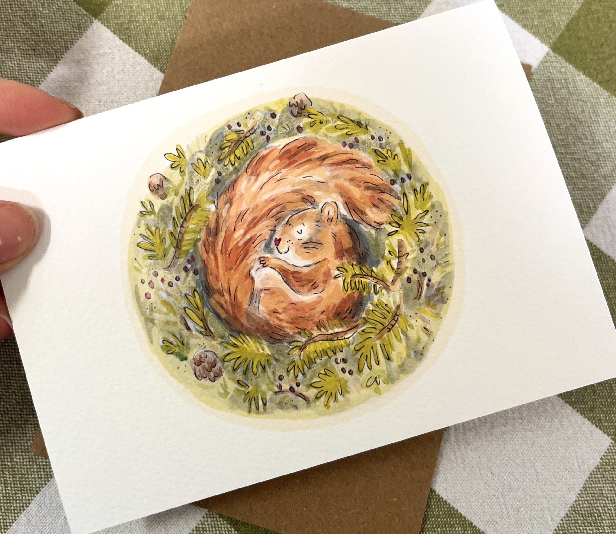 Sleeping Squirrel Greetings Card - Image 2