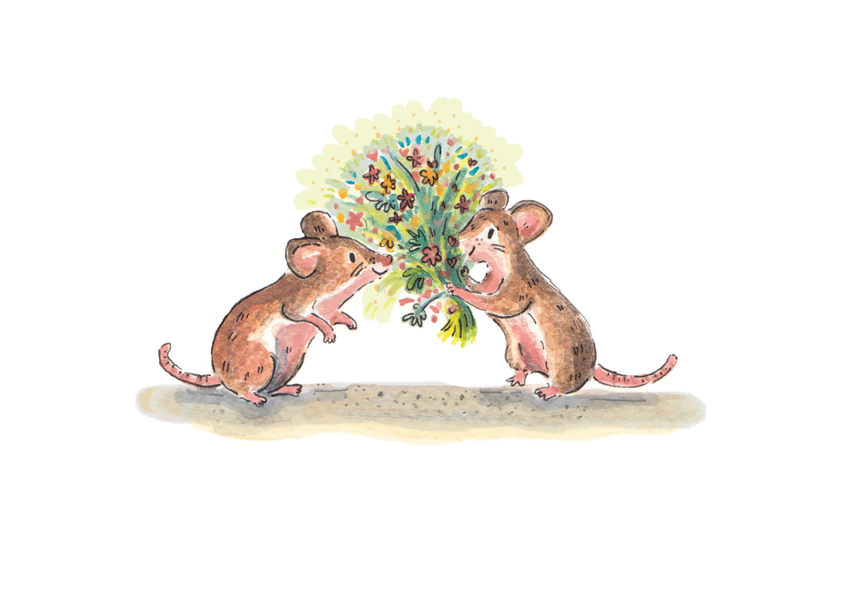 Mice and Flowers Greetings Card - Image 4